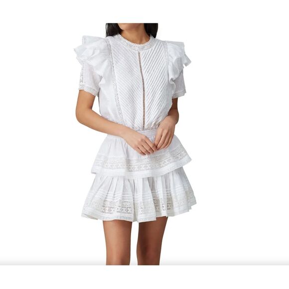 MAIA BERGMAN Mery Ruffled Mini Dress Sz Medium - Picture 1 of 6